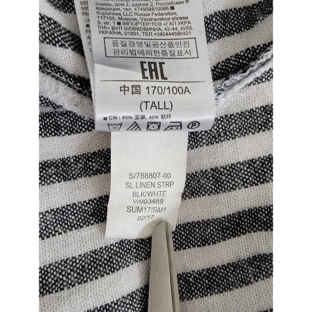 Gap Linen Blend Sleeveless Striped Midi Shift Dress Women's Large Tall - Picture 8 of 8